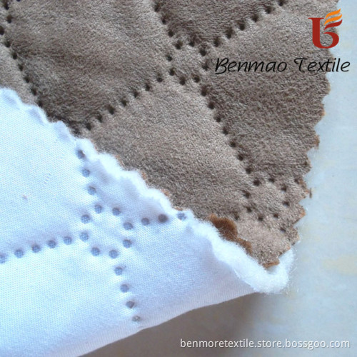 DOT Punching Printed Suede Bonded Fabric for Fashion Garment&Shoes